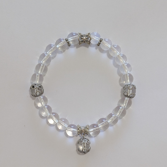 Clear Quartz Bracelet With Charm - Picture 3 of 10
